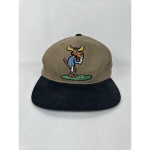 Vintage Embroidered Moose Playing Golf Hat One Size Fits All Adjustable Hat